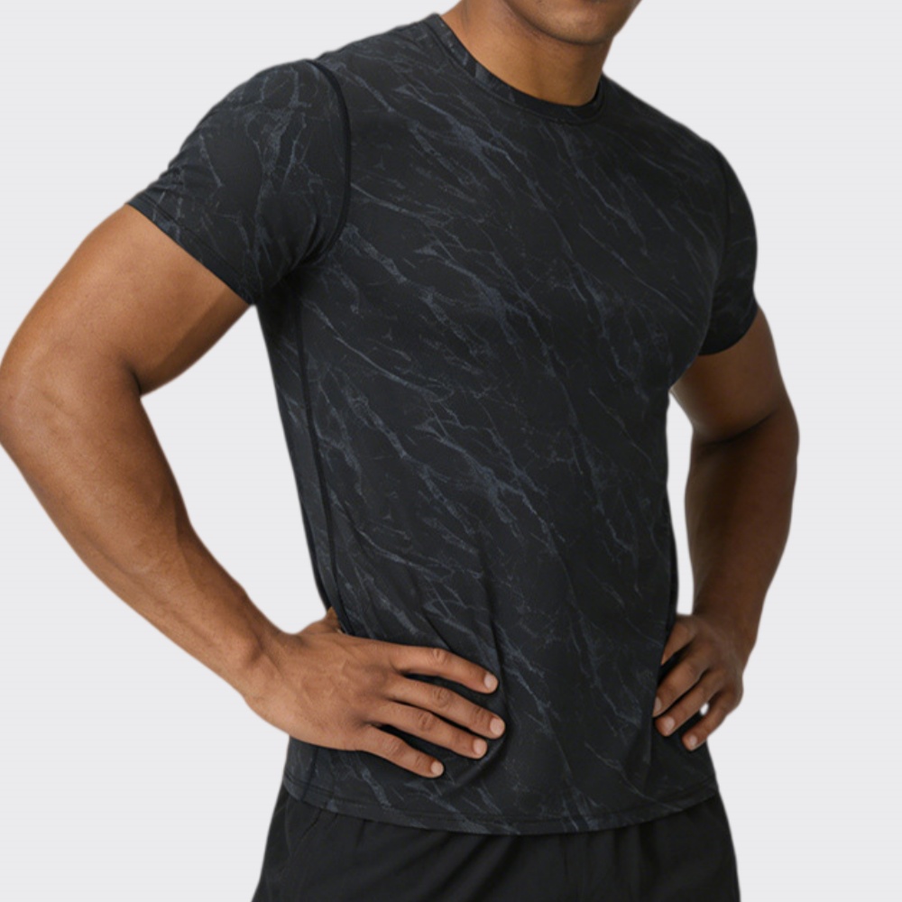 T Shirt Tight Fit - T-shirt fitness estiva da uomo ad
