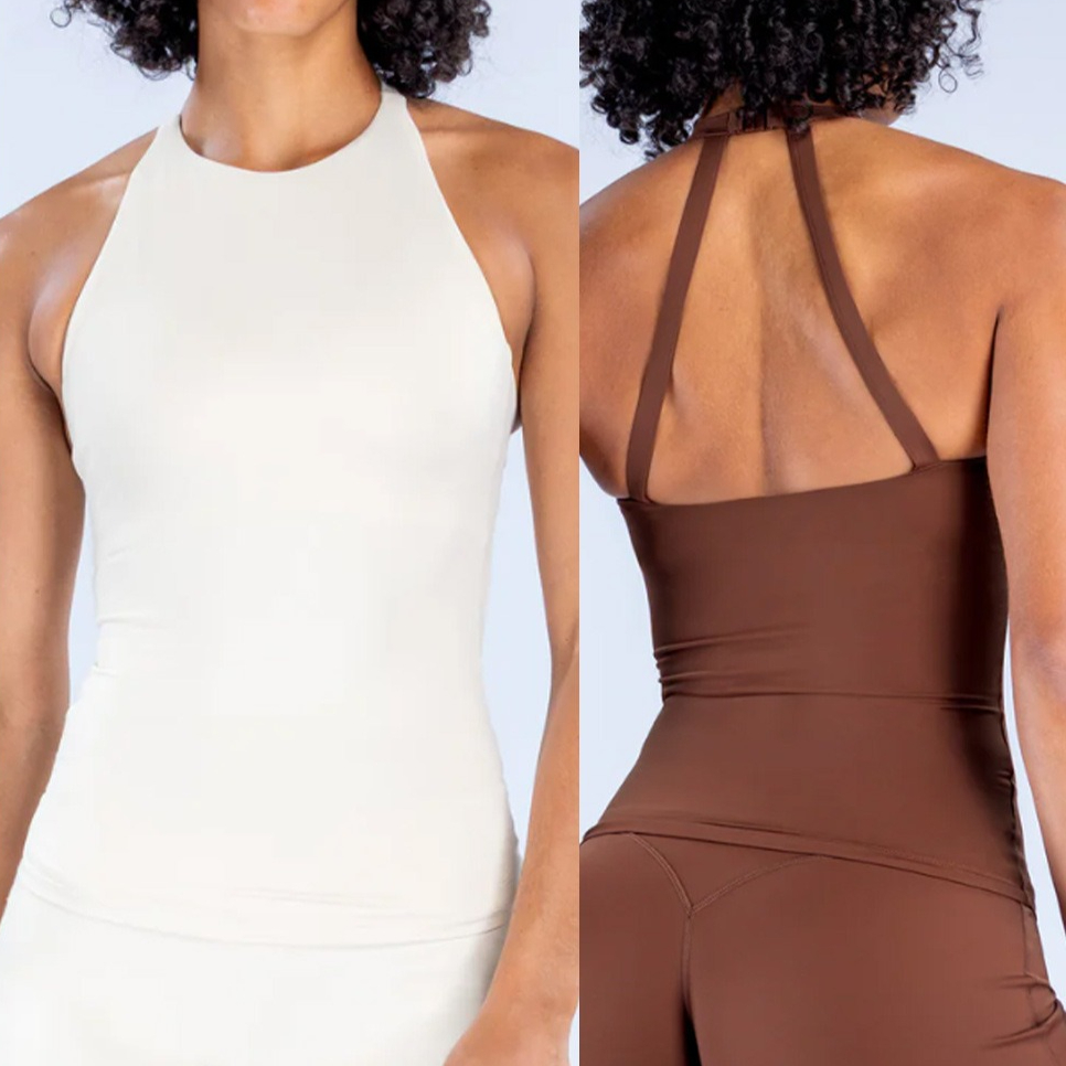 Suspender Tank Top - Top da donna con scollo all'americana