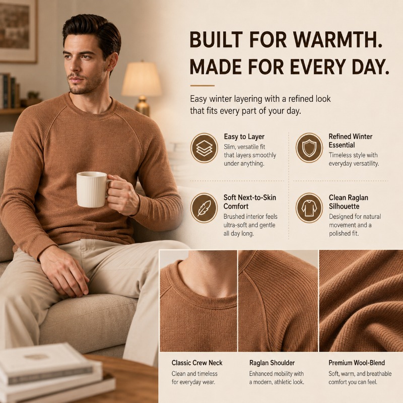 Maglia Termica da Uomo in Lana - Undershirt Crew Neck recensione e prezzo
